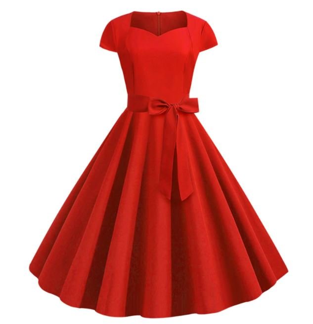 Robe Vintage Ceinture Rouge - Louise Vintage