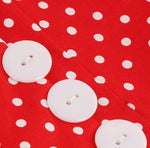 Robe Vintage Col Rond Rouge Pois - Louise Vintage