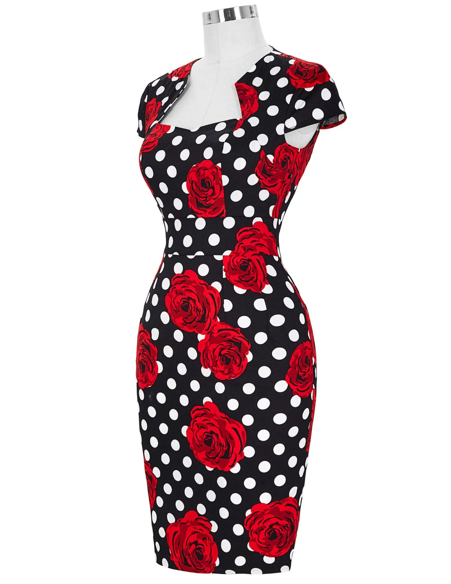 Robe Vintage Crayon Chic Pois - Louise Vintage