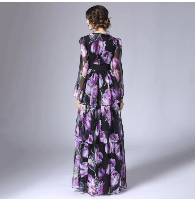 Robe Vintage de Qualité Violet - Louise Vintage