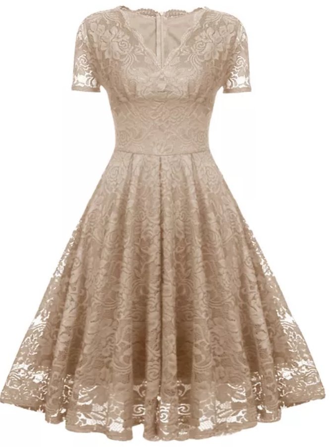 Robe Vintage Demoiselle Beige - Louise Vintage