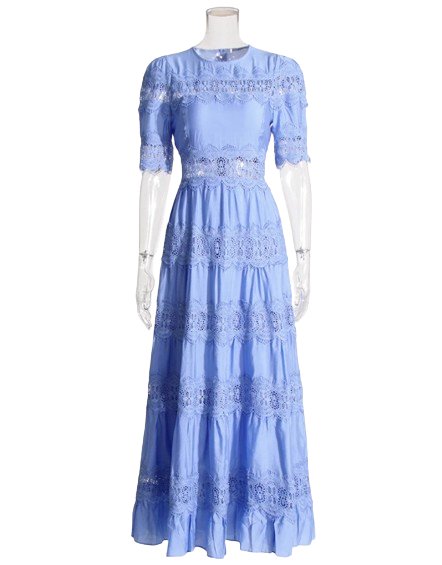 Robe Vintage Dentelle Turquoise - Louise Vintage