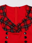 Robe Vintage Epaules Nues Tartan - Louise Vintage