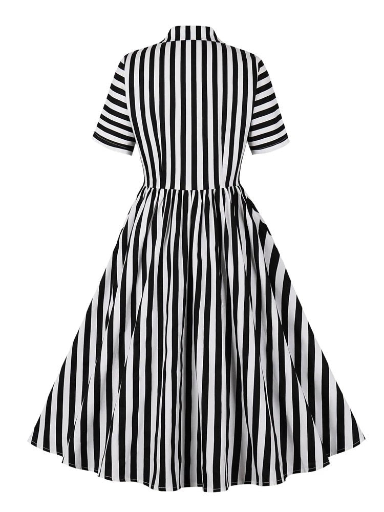 Robe Vintage Femme Noire et Blanche Louise Vintage