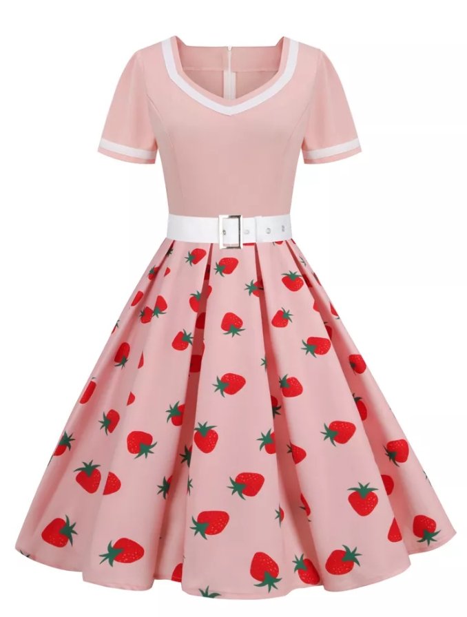 Robe Vintage Fraises - Louise Vintage