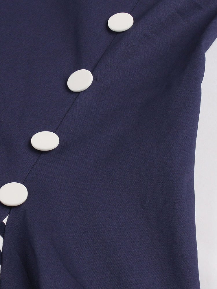 Robe Vintage Grande Taille Année 50 Bleu - Louise Vintage