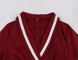 Robe Vintage Grande Taille Col V Rouge - Louise Vintage