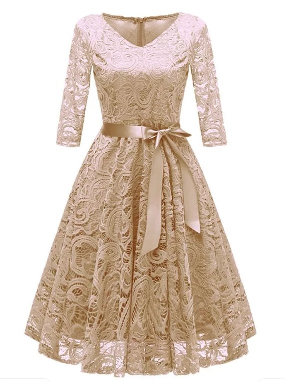 Robe Vintage Grande Taille Dentelle Jaune - Louise Vintage