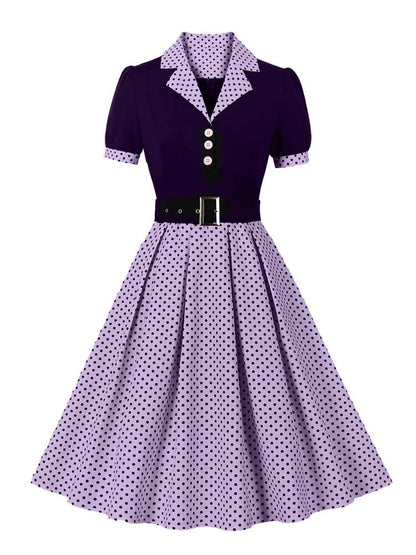 Robe Vintage Grande Taille Haute Violet - Louise Vintage
