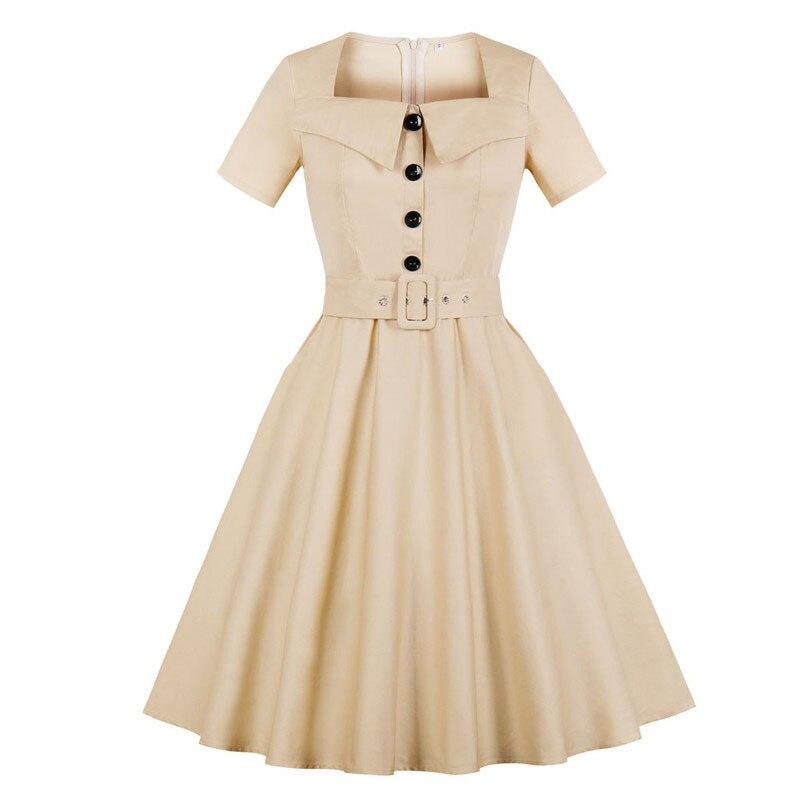 Robe Vintage Grande Taille Hepburn Beige - Louise Vintage