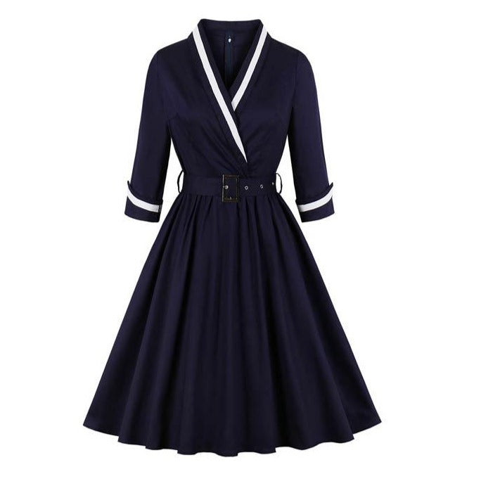 Robe Vintage Grande Taille Navy - Louise Vintage