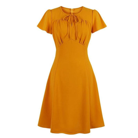 Robe Vintage Grande Taille Swing Orange Blanc