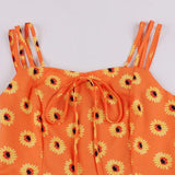 Robe Vintage Grande Taille Orange Marguerites - Louise Vintage