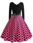 Robe Vintage Grande Taille Rockabilly Pois Rose - Louise Vintage