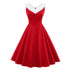 Robe Vintage Grande Taille Rouge Col Chic Rouge - Louise Vintage