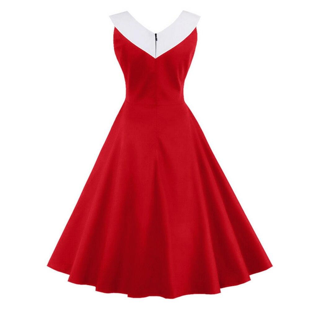 Robe Vintage Grande Taille Rouge Col Chic Rouge - Louise Vintage