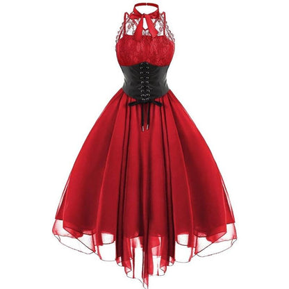 Robe Vintage Grande Taille Steampunk Rouge - Louise Vintage