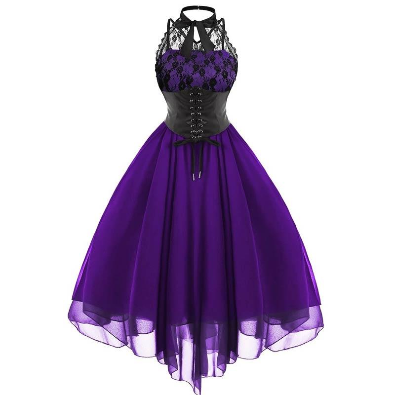 Robe Vintage Grande Taille Steampunk Violet - Louise Vintage