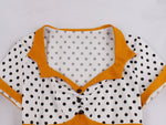 Robe Vintage Grande Taille Swing Orange Blanc - Louise Vintage
