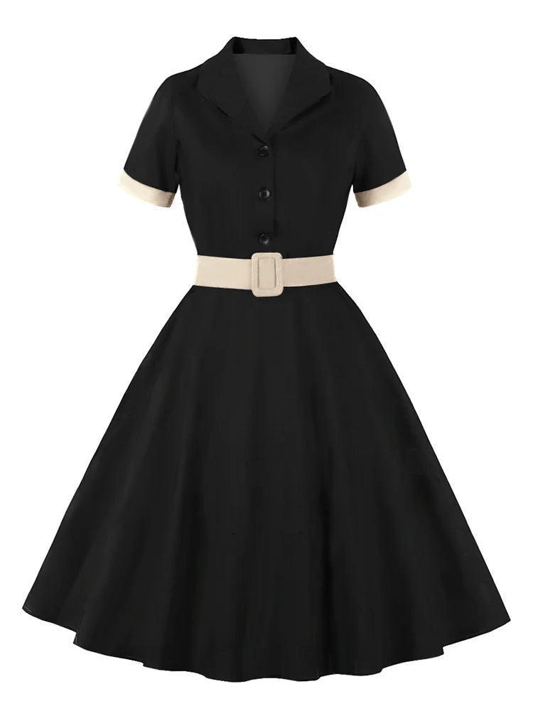 Robe Vintage Hepburn Noir - Louise Vintage