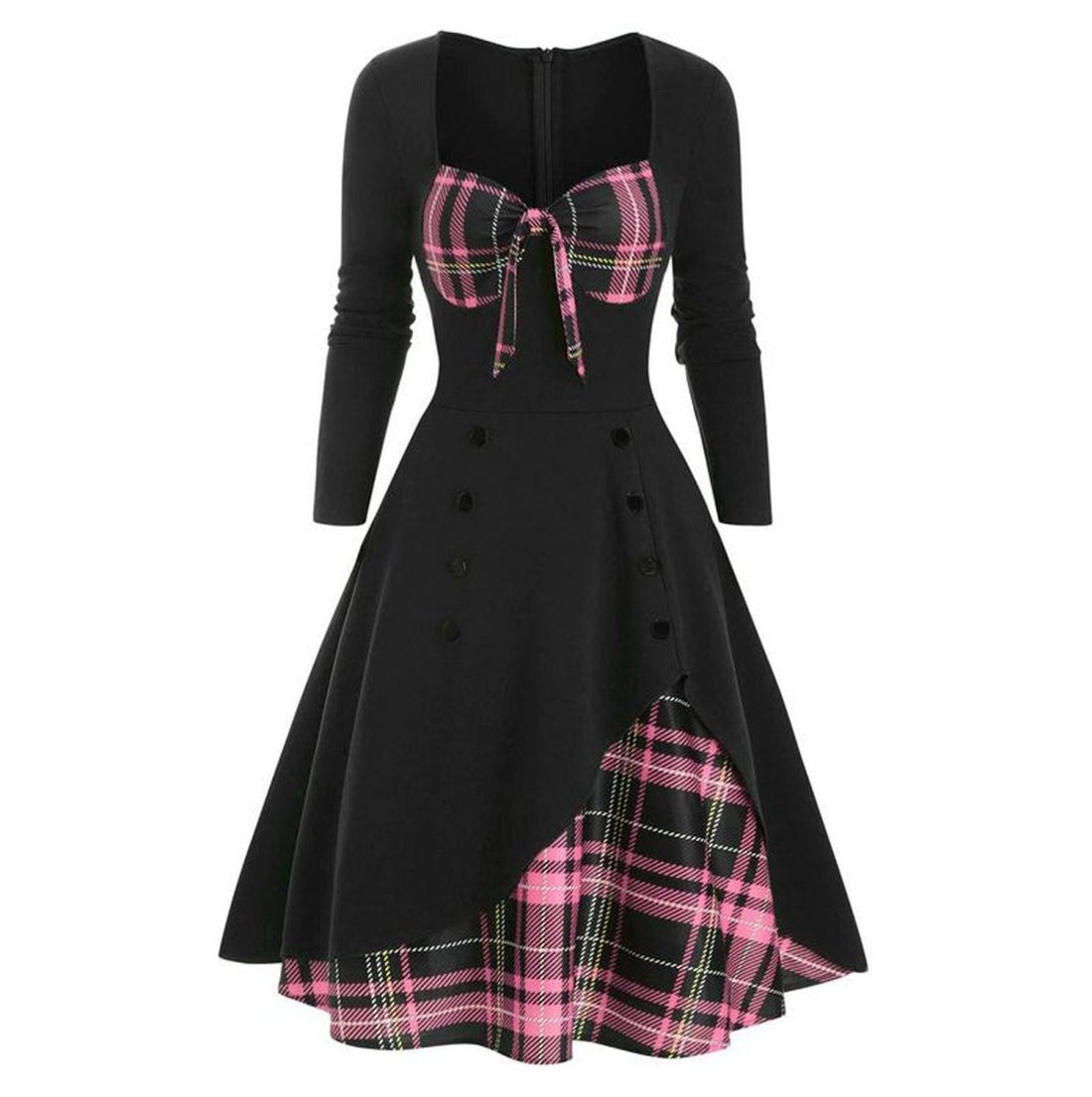 Robe Vintage Hiver Grande Taille Rose - Louise Vintage