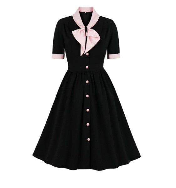 Robe Vintage Jeu de la Dame Noir - Louise Vintage
