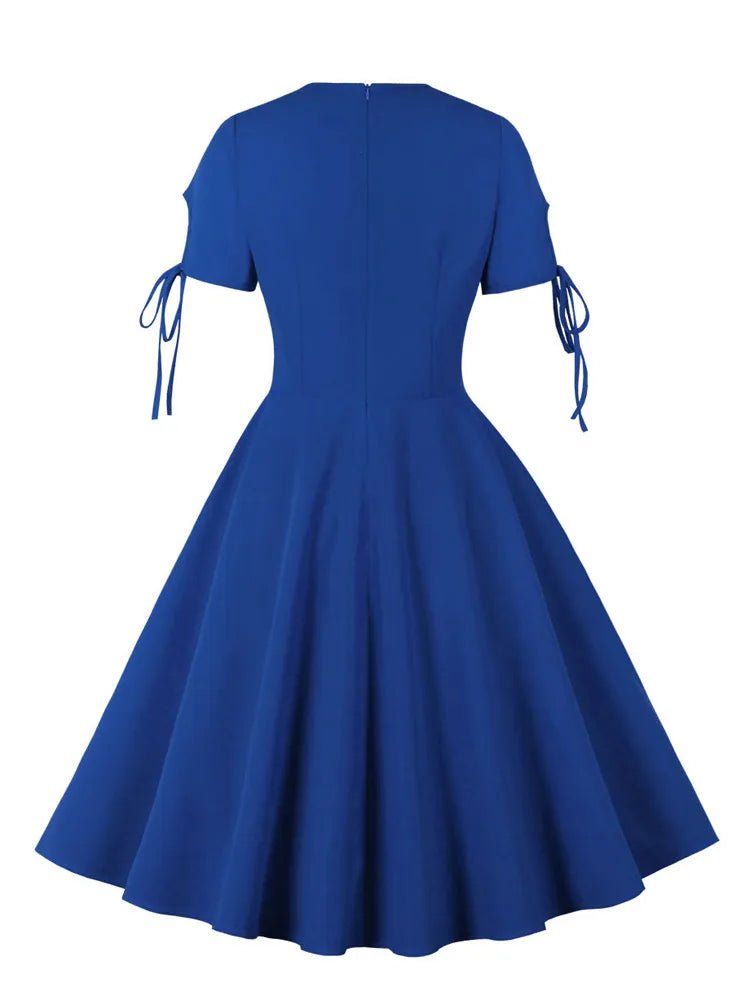 Robe Vintage Longue 50s Bleue - Louise Vintage