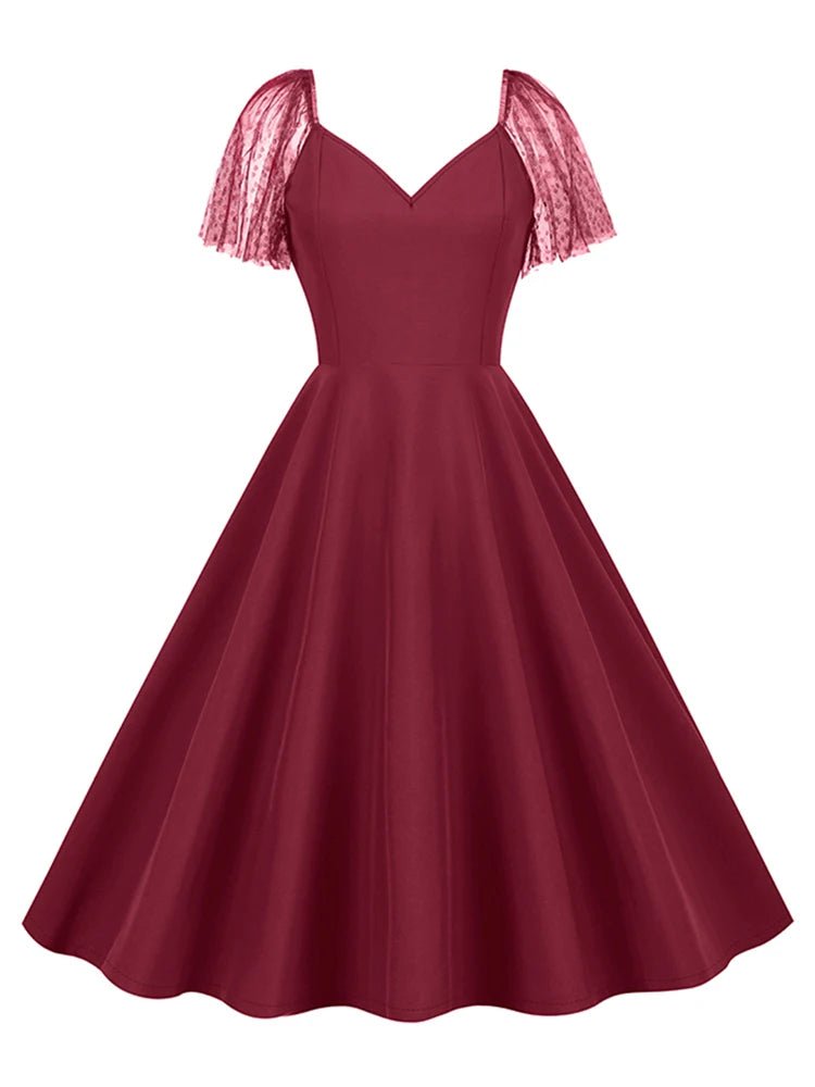 Robe Vintage Midi Bordeaux - Louise Vintage