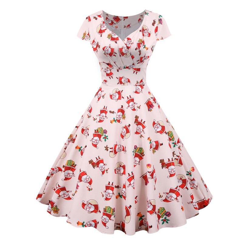 Robe Vintage Noel Grande Taille Rose - Louise Vintage