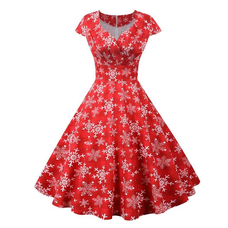 Robe Vintage Noel Grande Taille Rouge - Louise Vintage