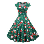 Robe Vintage Noel Grande Taille Verte - Louise Vintage
