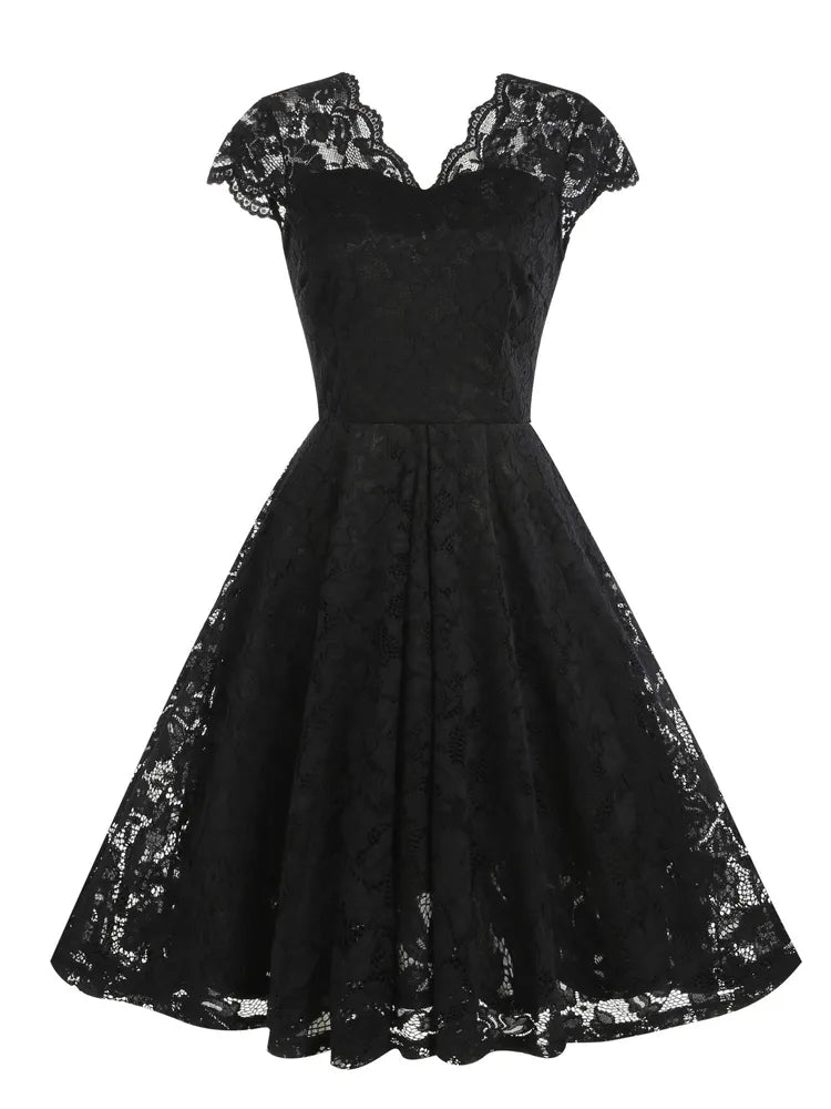 Robe Vintage Noire Col Bateau - Louise Vintage