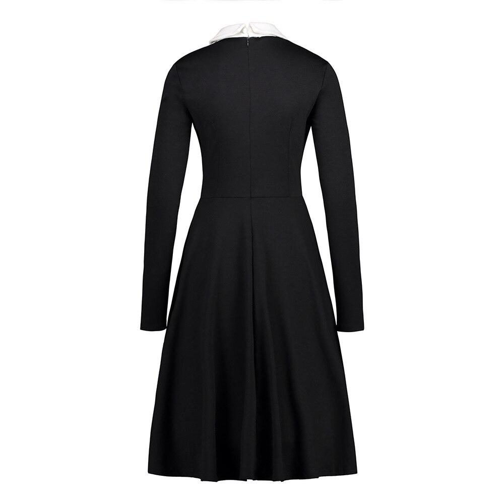 Robe Vintage Noire Col Blanc - Louise Vintage