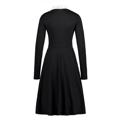 Robe Vintage Noire Col Blanc - Louise Vintage