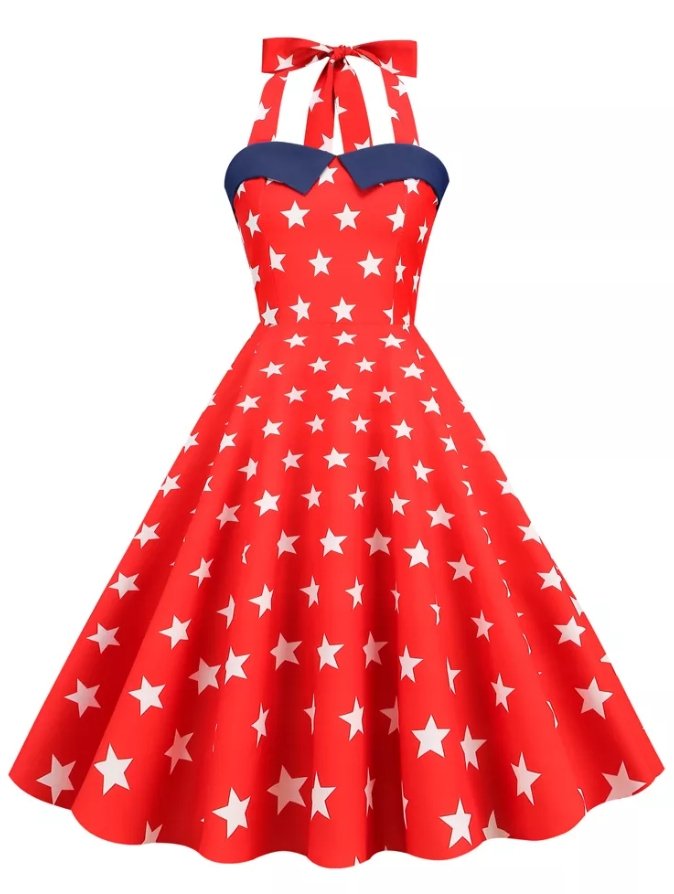 Robe Vintage Pin Up Coeur USA - Louise Vintage