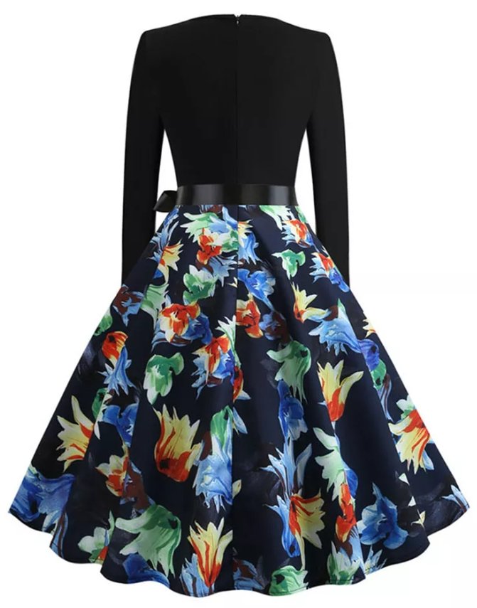 Robe Vintage Pin Up Fleur Bleue - Louise Vintage