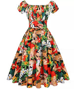 Robe Vintage Pin Up Grande Taille Blanche - Louise Vintage