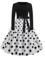Robe Vintage Pin Up Pois Noirs - Louise Vintage