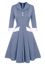 Robe Vintage Plissée Bleue - Louise Vintage