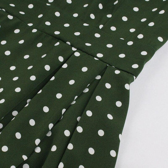 Robe Vintage Pois Verte - Louise Vintage