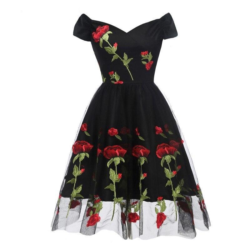 Robe Vintage Rockabilly Dentelle Noir - Louise Vintage