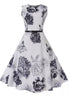 Robe Vintage Romantique Marine Blanc - Louise Vintage