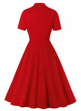 Robe Vintage Rouge Liberty - Louise Vintage