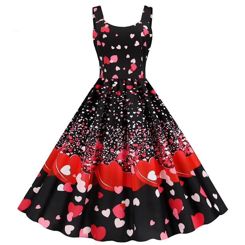 Robe Vintage Saint Valentin Coeurs - Louise Vintage