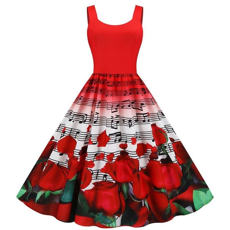 Robe Vintage Saint Valentin Roses - Louise Vintage