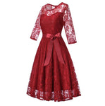 Robe vintage soirée manches longues rouge - Louise Vintage