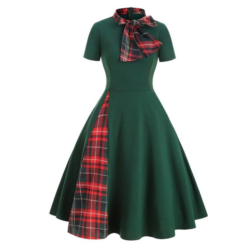 Robe Vintage Tartan Vert - Louise Vintage