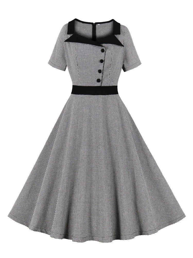 Robe Vintage Tendance Gris - Louise Vintage