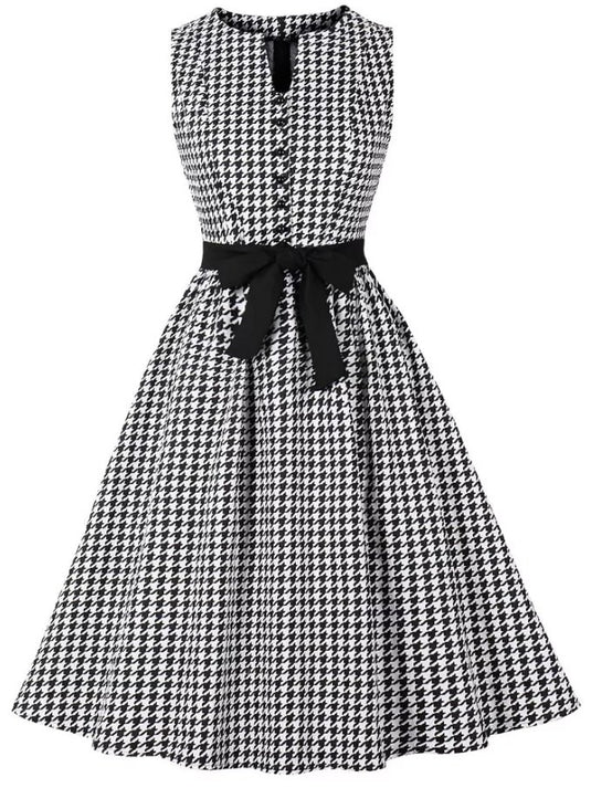 Robe Vintage Vichy Noire et Blanche Louise Vintage