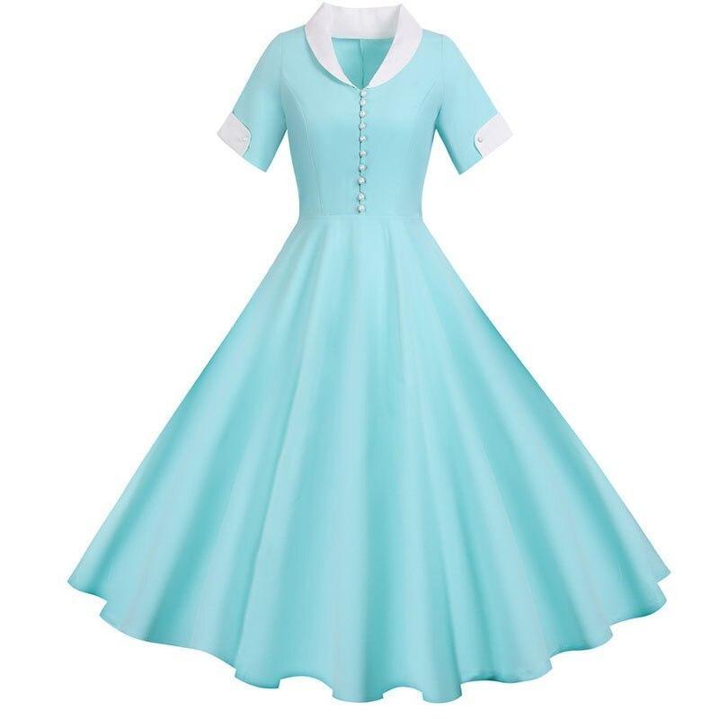 Robe Vintage<br> 50s Turquoise - Louise Vintage